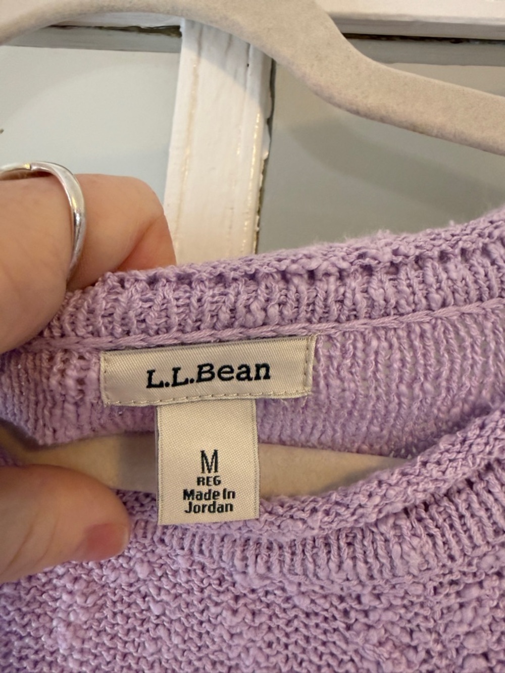 L.L. Bean Lilac Midweight Cotton Slub Rollneck Pullover - Picture 3 of 5